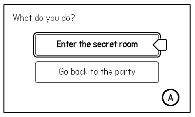 Screenshot of a choice list in game